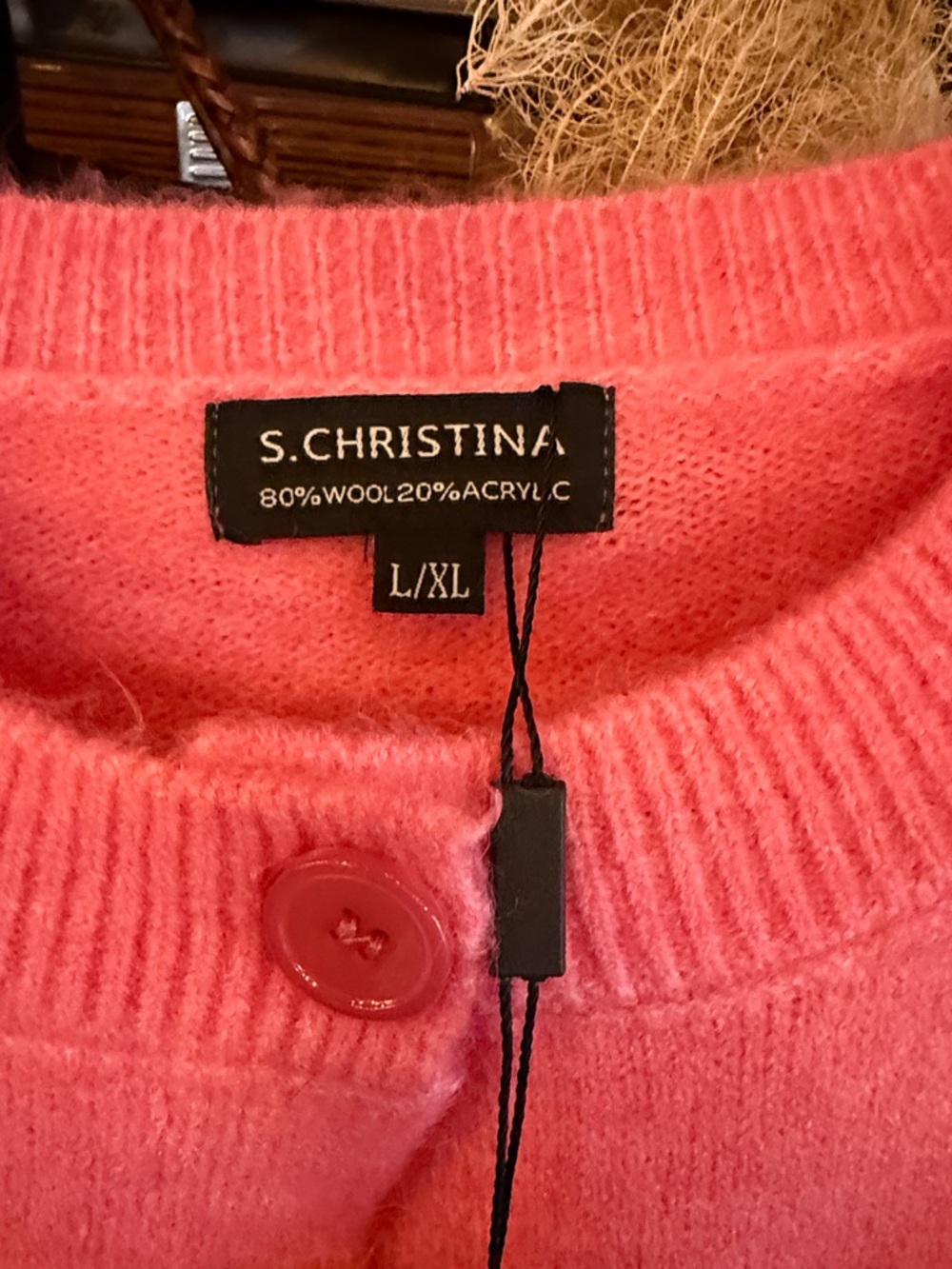 S. Christensen Pink Embroidered Dog-Motif Button Cardigan - Picture 2 of 5